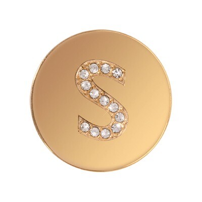 Nikki Lissoni Sparkling Letter Initial S Gold-Plated 23mm Coin C1262GSS, MPN: C1262GSS, 87186274665…