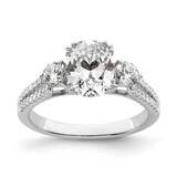 Si1/Si2, G H I, Semi-Mount Engagement Ring 14k White Gold Lab Grown Diamond RM7841E-150-WLG, MPN: R…