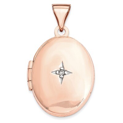 17Mm Diamond Locket 14k Rose Gold XL668, MPN: XL668, 883957144641