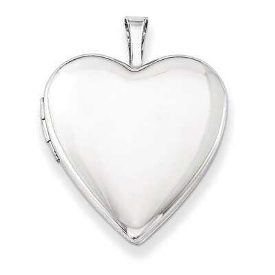 Polished Front/Satin Back Heart Locket Sterling Silver 20mm QLS396, MPN: QLS396, 886774295404