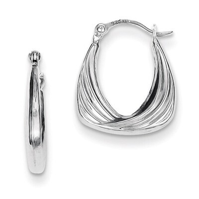 Hollow Hoop Earrings Sterling Silver Rhodium-plated QE8374, MPN: QE8374, 883957572994