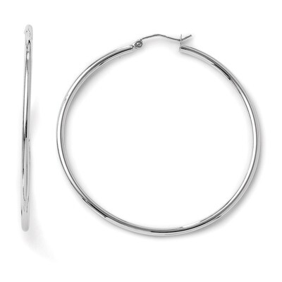Leslie&#39;s Polished Hoop Earrings - 14k White Gold HB-49W, MPN: 49W, 883957021683