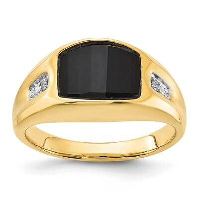 10k Gold Gold Polished 1-10X8 Oxyn &amp; 2-.015 Diamond Ring RMS1527/FACOX-0YAAB