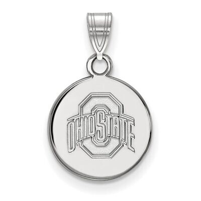 Ohio State University Small Disc Pendant 10k White Gold 1W038OSU, MPN: 1W038OSU, 886774786599