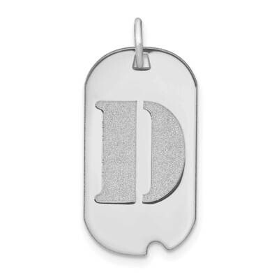 Letter D Initial Dog Tag Pendant 14k White Gold Polished YC1439WD, MPN: YC1439WD, 196904087695