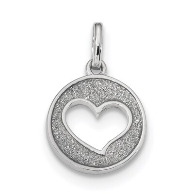 Glitter Enamel Heart Cut-out Pendant Sterling Silver Rhodium-plated QC9191, MPN: QC9191, 8839579618…