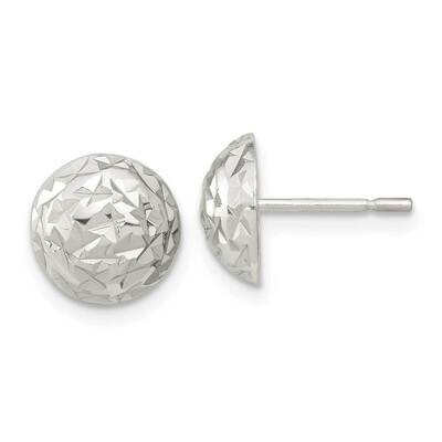 Diamond-Cut Textured Post Earrings Sterling Silver Polished QE15997, MPN: QE15997, 196904151907
