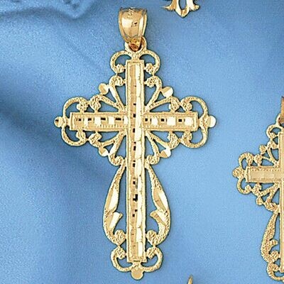 Dazzlers Jewelry Cross Pendant Necklace Charm Bracelet in Yellow, White or Rose Gold 7890, MPN: DZ-…