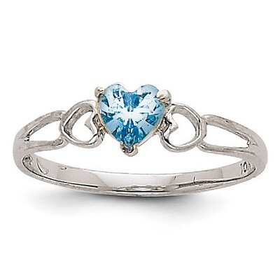 Aquamarine Birthstone Ring 14k White Gold XBR168, MPN: XBR168, 883957484662