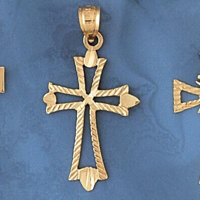 Dazzlers Jewelry Cross Pendant Necklace Charm Bracelet in Yellow, White or Rose Gold 7943, MPN: DZ-…