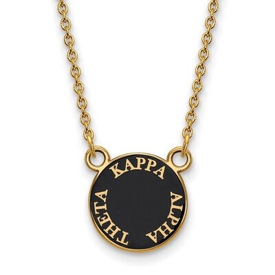 Kappa Alpha Theta Extra Small Enameled Pendant with 18 Inch Chain Gold-plated Silver GP012KAT-18, M…