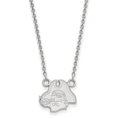 East Carolina University Small Pendant with Chain Necklace 10k White Gold 1W048ECU-18, MPN: 1W048EC…