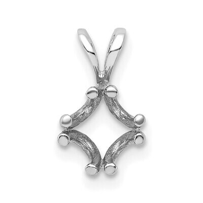 Round 4-Prong Twin Wire 3.0mm Pendant Setting 14k White Gold WG939, MPN: WG939,