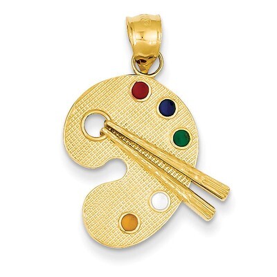 Enameled Artist Palette Pendant 14k Gold K1792, MPN: K1792, 637218117567