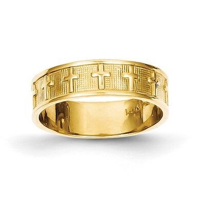 Cross Band 14k Gold Polished &amp; Satin C2103, MPN: C2103, 883957264639