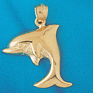 Dazzlers Jewelry Dolphin Pendant Necklace Charm Bracelet in Yellow, White or Rose Gold 458, MPN: DZ…