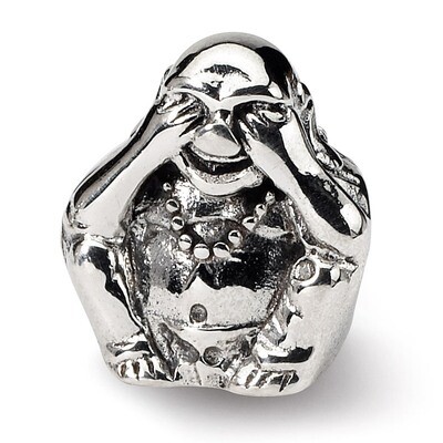 See No Evil Buddha Bead - Sterling Silver QRS306, MPN: QRS306, 883957722023