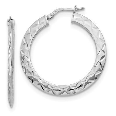 Leslie&#39;s Diamond-cut Hoop Earrings Sterling Silver Polished HB-QLE1168, MPN: QLE1168, 191101607721