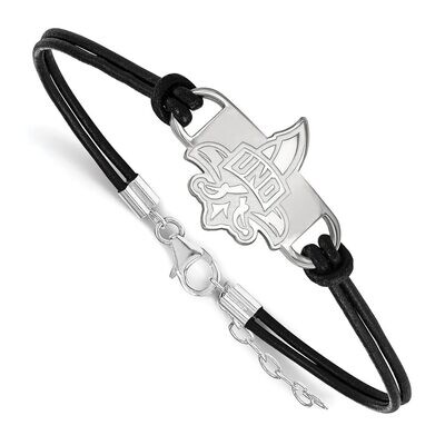 University of New Orleans Leather Bracelet Small Center Sterling Silver SS013UNO-7, MPN: SS013UNO-7…