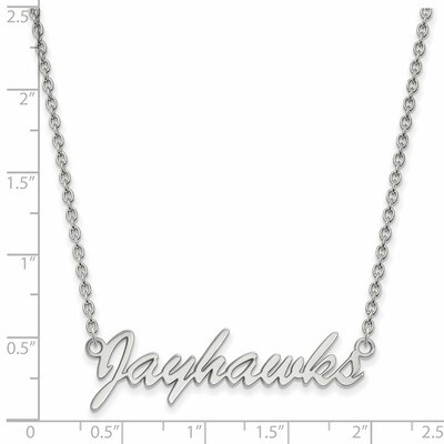 University of Kansas Medium Pendant with Necklace - Sterling Silver SS054UKS-18, MPN: SS054UKS-18, …