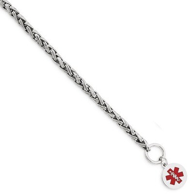 8.75 Inch Enameled Disc Medical ID Bracelet Engravable Sterling Silver XSM123-8.75, MPN: XSM123-8.7…