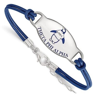 Theta Phi Alpha Enameled Leather Bracelet Sterling Silver SS018TPA-7, MPN: SS018TPA-7, 886774602844