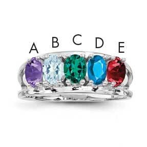Family Jewelry Ring Sterling Silver Rhodium-plated XMR2/5SS-10, MPN: XMR2/5SS-10, 883957865331