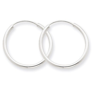 1.5mm Polished Endless Hoop Earrings 14k White Gold XY1183, MPN: XY1183, 883957299686