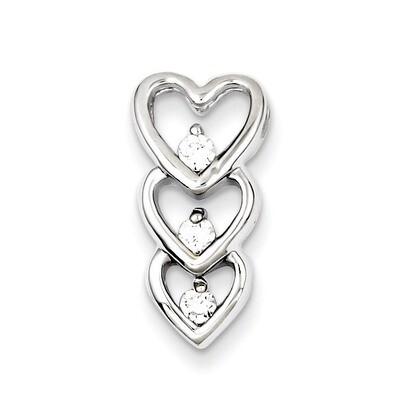 Multi Hearts Slide Pendant Sterling Silver Rhodium-plated Diamond QP2801, MPN: QP2801, 883957556178