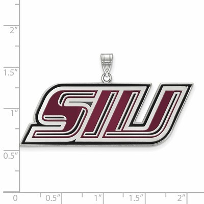 Southern Illinois University Large Enamel Pendant - Sterling Silver SS012SIU, MPN: SS012SIU, 886774…