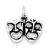 Comedy Tragedy Face Charms Antiqued Sterling Silver QC7731, MPN: QC7731, 883957572918