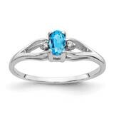 5x3mm Oval Blue Topaz AA Diamond Ring 14k White Gold Y2080BT/AA, MPN: Y2080BT/AA, 883957704128