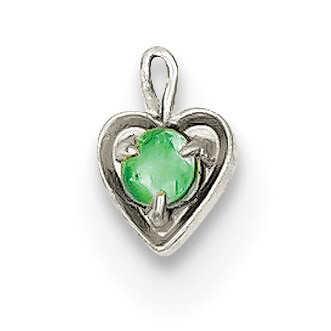 May Synthetic Birthstone Heart Charm 14k white Gold M347W, MPN: M347W, 886774256917