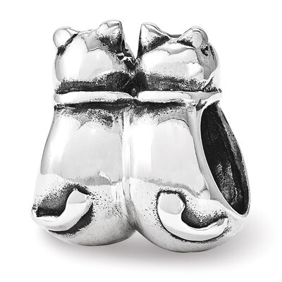 Twin Cats Bead - Sterling Silver QRS3507, MPN: QRS3507, 191101195624