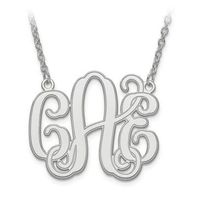 M Laser Polished Etched Outline Monogram with Chain 10k White Gold 10XNA540W, MPN: 10XNA540W, 88677…