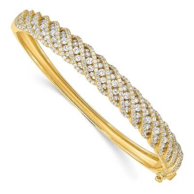 Gold-Tone Cz Hinged Bangle Sterling Silver QB1350, MPN: QB1350, 883957833316