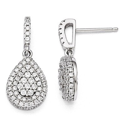 Dangle Post Earrings Sterling Silver &amp; Cubic Zirconia QMP1272, MPN: QMP1272, 191101467639