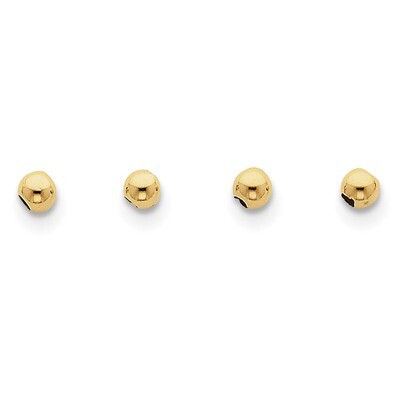 Set of 4, 4mm Spacer Beads 10k Gold 10XCK155, MPN: 10XCK155, 716838263295