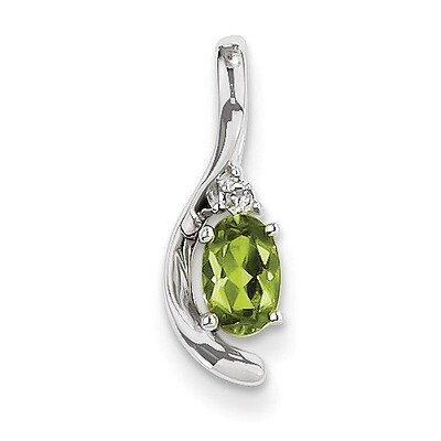 Peridot Diamond Pendant 14k White Gold Genuine XBS399, MPN: XBS399, 883957469553