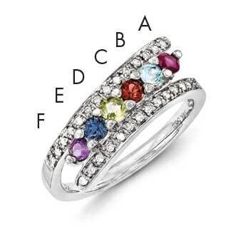 Family Jewelry Genuine Stone &amp; Diamond Set Ring 14k White Gold XMRW33/6GY, MPN: XMRW33/6GY, 8839571…