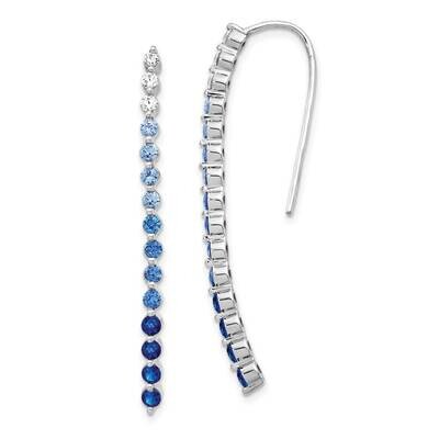 Sapphire Earrings 14k White Gold Diamond EM4318-SA-025-WA, MPN: EM4318-SA-025-WA, 191101838392