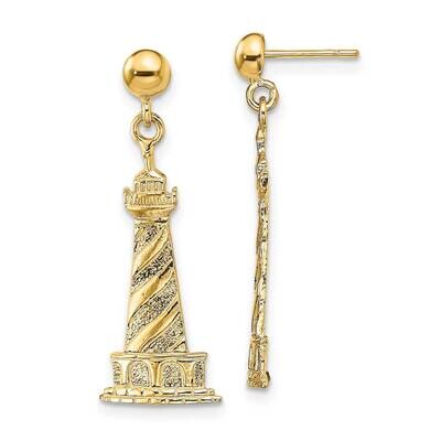Cape Hatteras Lighthouse Earrings 2-D 14k Gold TE855, MPN: TE855, 637218013722