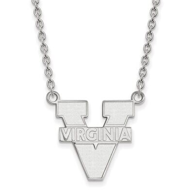 University of Virginia Large Pendant with Chain Necklace 14k White Gold 4W016UVA-18, MPN: 4W016UVA-…