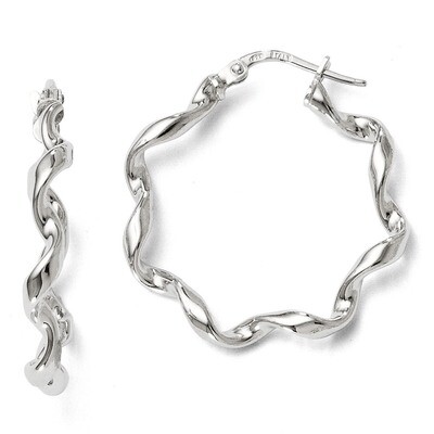 Leslie&#39;s Polished Twisted Hoop Earrings - Sterling Silver HB-QLE249, MPN: QLE249, 886774286129