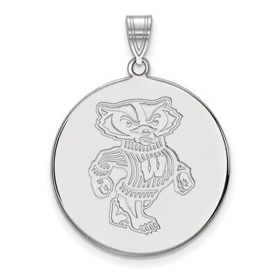 University of Wisconsin x-Large Disc Pendant 14k White Gold 4W087UWI, MPN: 4W087UWI, 886774855219