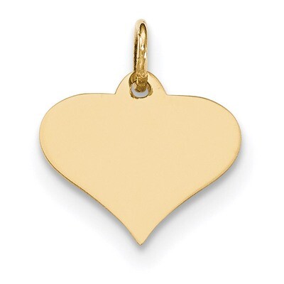 0.013 Gauge Engravable Heart Disc Charm 14k Gold Plain XM566/13, MPN: XM566/13, 191101456497