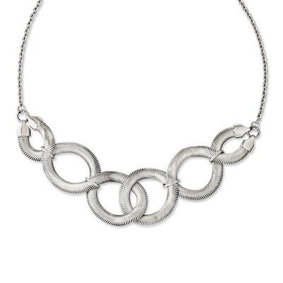 Interlinked Oval 16.5 inch with Extension Necklace - Stainless Steel SRN1118 by Chisel, MPN: SRN111…