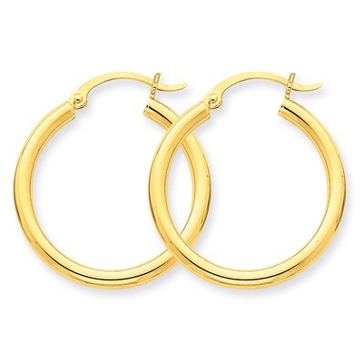 Polished 2.5mm Round Hoop Earrings 10k Gold 10T932, MPN: 10T932, 883957896182
