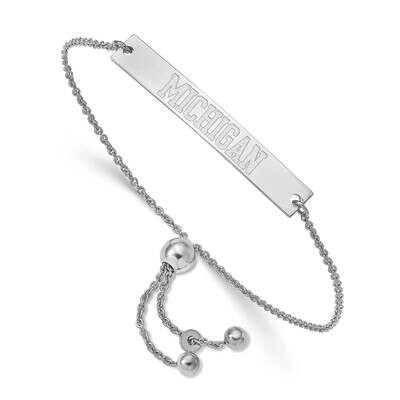 The University of Michigan Small Bar Adjustable Bracelet Sterling Silver SS064UM-9, MPN: SS064UM-9,…