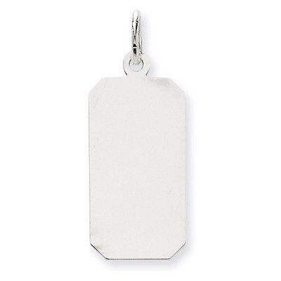 Plain .018 Gauge Rectangular Engravable Charm 14k White Gold XWM98/18, MPN: XWM98/18, 883957494555